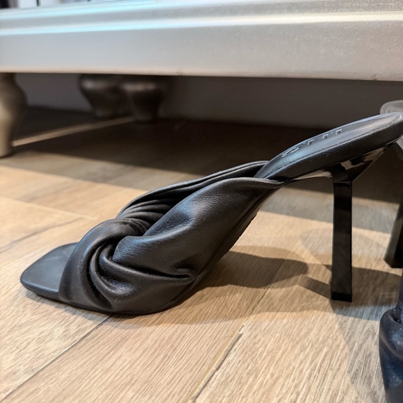 INC Black Twisted Strap Heeled Mules – Size 7 - Picture 3 of 4